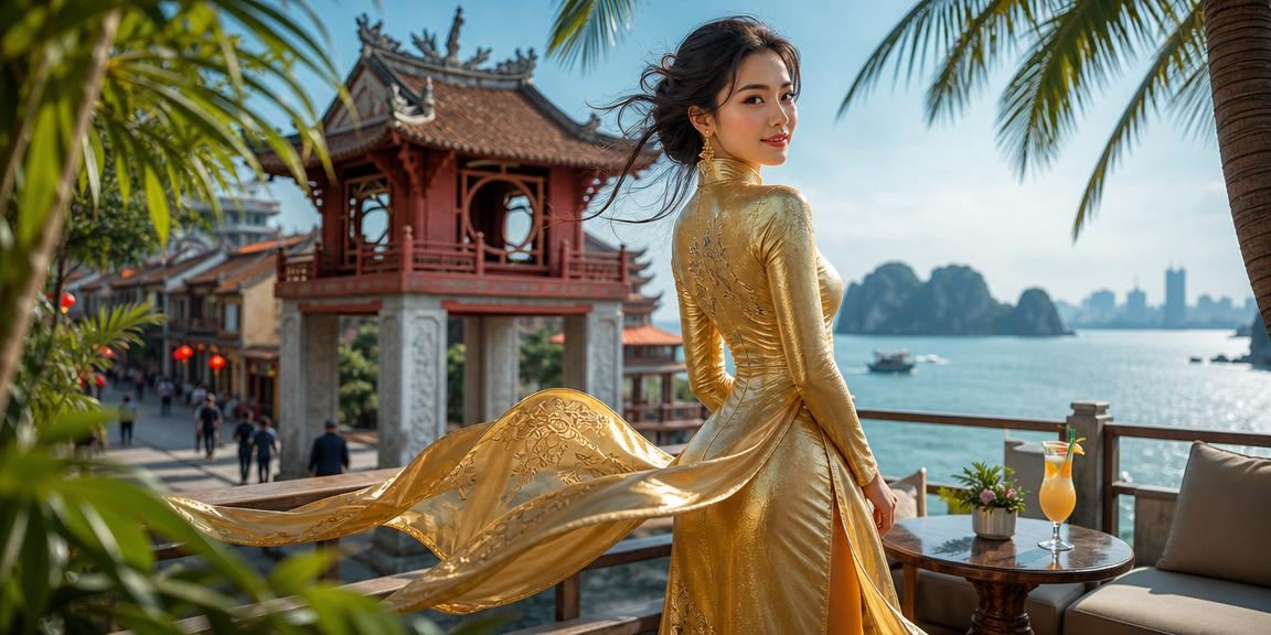 Phụ nữ Hà Nội mặc áo dài đặt cược thể thao trên điện thoại